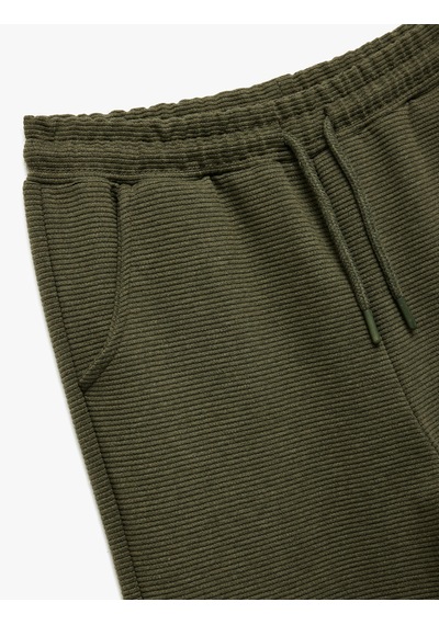 Koton Beli Lastikli Cep Detaylı Jogger Eşofman Altı Haki 7wkb40026tk