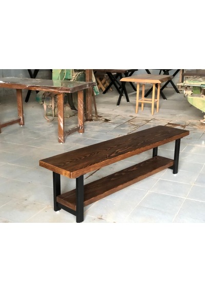 Bintaşmobilya Ceviz Rengi Kütük Ağaç Tv Sehpası 170X35.Cm