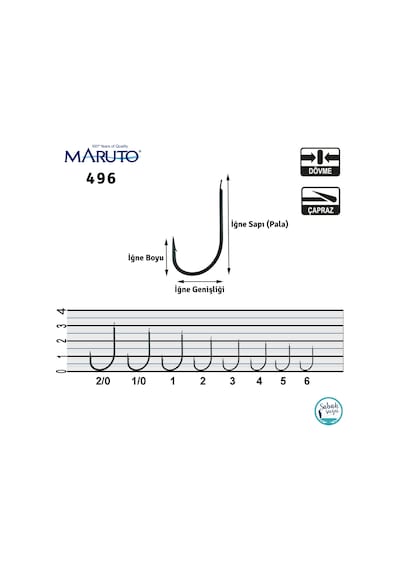 Maruto 496 Tekli Iğne Mavi   1 (50 Adet)