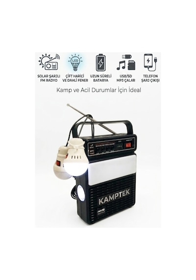 Doğa Güneş Enerjili Radyolu Fonksiyonel Işıklar Fm Bluetooth Sd Kart Usb Solar Lamba