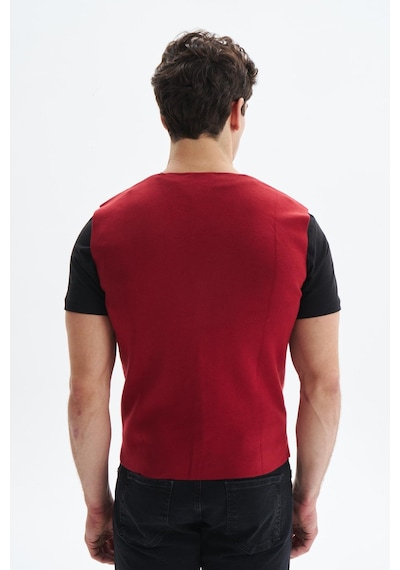 AR-MA Arma Erkek Slim Fit Basic %100 Pamuk Triko Yelek K9kro0853 Bordo