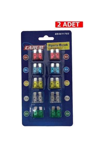 Carub Bıçak Sigorta Seti 10'Lu 2 Adet Tekne Karavan
