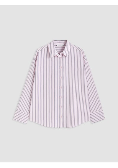 Lcw Vision Pembe Çizgili Poplin Kadın Gömlek
