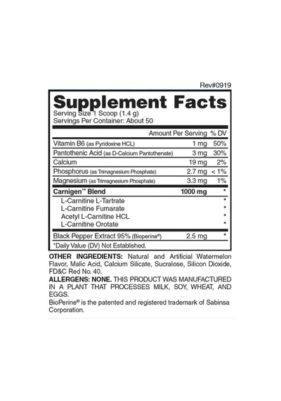Evogen Carnigen L Carnitine Powder 50 Servis