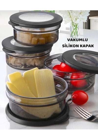 Kapris 4'lü Cam Saklama Kabı Set C508x4 00105