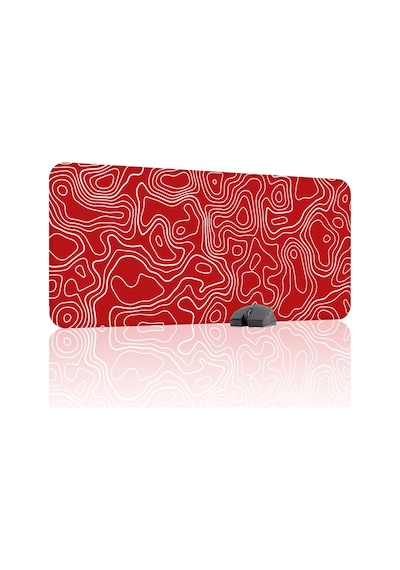 Kırmızı Beyaz 90x40 Xxl Taraftar Gaming Oyuncu Mouse Pad Kaymaz Taban Büyük Fare Altlığı Topography