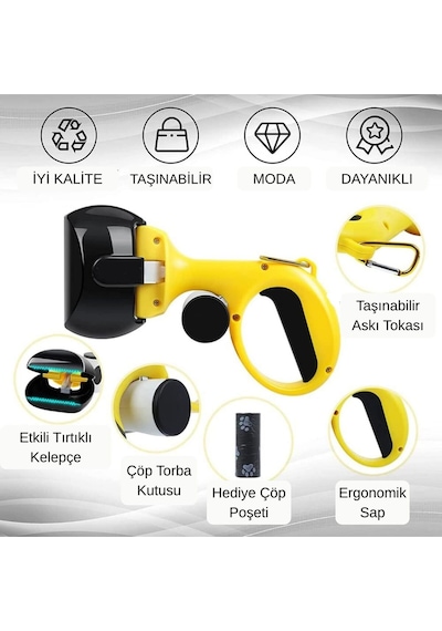 Köpek Dışkı Toplama Aparatı -kaka Toplama El Değmeden-pooper Scooper & Atık Küreği Poşet Dahil