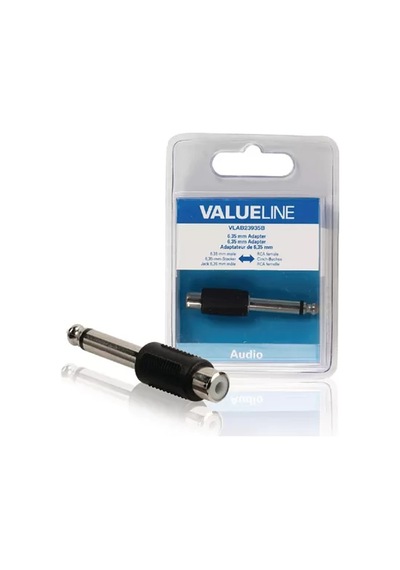 Valuelıne Ses Adaptörü 6,35 Mm Erkek Rca Kalın Siyah