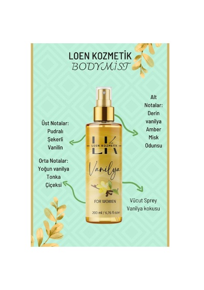 Loen Kozmetik Vanilla Vücut Spreyi 200 ML