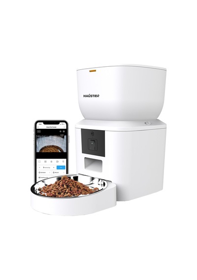 Qq025 Kameralı Akıllı Kedi Köpek Otomatik Mama Kabı,480p Gece Görüşlü, Wifi 2.4ghz, 4 Lt, Metal Kase