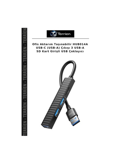 Ofis Aktarım Taşınabilir Hub014a Usb-c Usb-a Çıkışı 3 Usb-a Sd Kart Girişli Usb Çoklayıcı