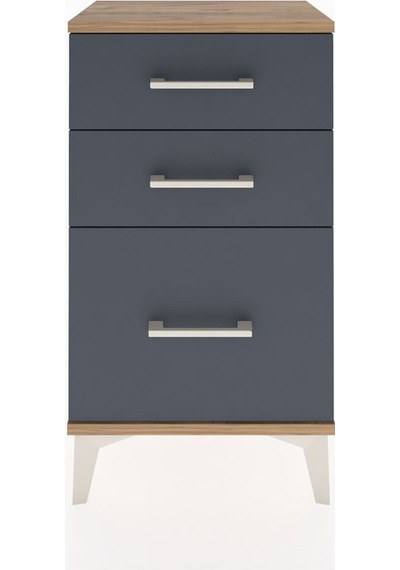 Arges Komodin 3 Çekmeceli 44x30x80 Çam-antrasit Atlas Çam