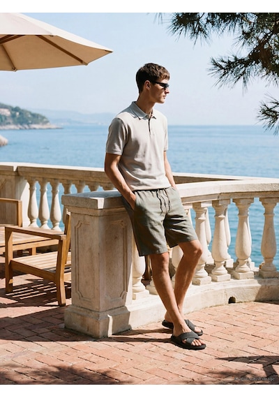Lcw Vision Yeşil Regular Fit Armürlü Erkek Şort