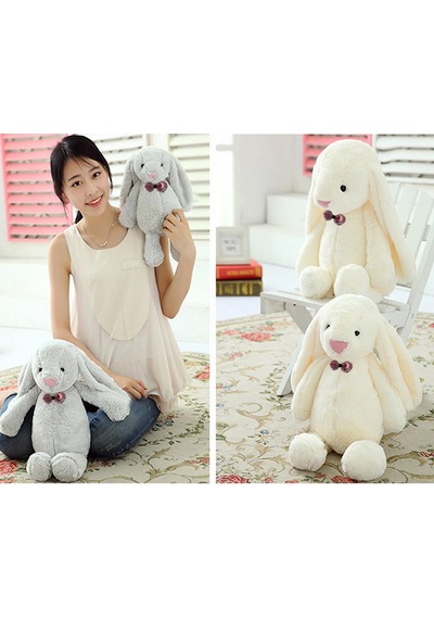Uyku Arkadaşım Papyonlu Uzun Kulak Bunny Peluş Tavşan 65 Cm Turuncu