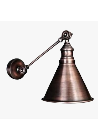 Rsylight Retro Rustik Metal Akrobatik Mafsallı Bakır Eskitme Kaplama Dekoratif Duvar Aplik Siyah