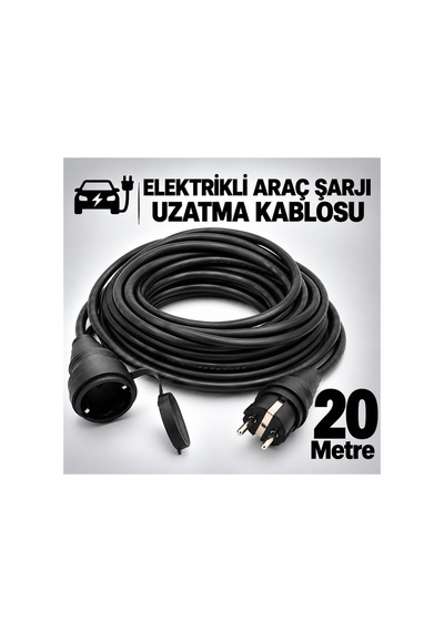 Elektrikli Araç Şarj Cihazları İçin Uzatma Kablosu 3x2.5mm %100 Tam Bakır 20 Metre