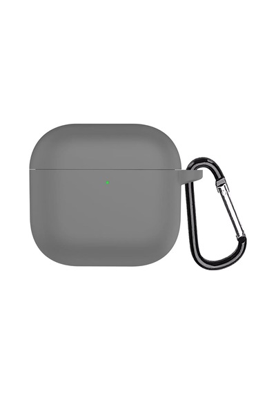 Microsonic Apple Uyumlu AirPods 4 Kılıf Askılı Mat Silikon Koyu Gri