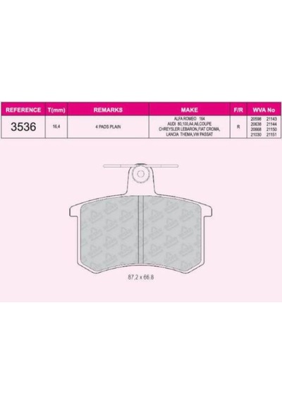 Beser-3536 Arka Fren Balata Passat 1.6 1.8 1.9 A4 A6 514908445