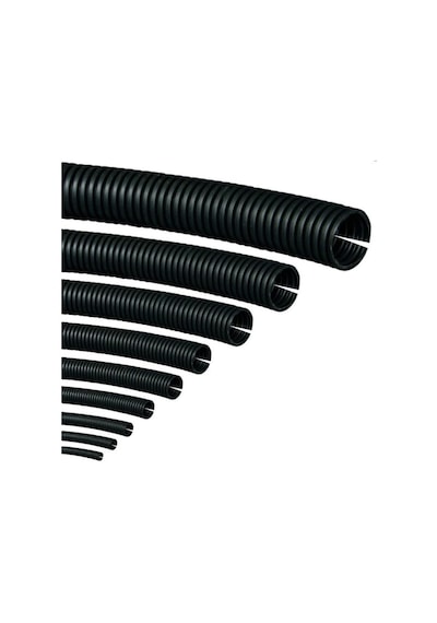 7mm Kablo Tesisat Gizleme Düzenleme Spiral Yarıklı Hortum Siyah Renk 10 Metre
