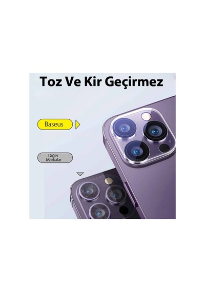 Uluvora İphone 15 Pro/15 Pro Max İçin Crystal Serisi Hd Cam Kamera Koruyucu 2 Adet Set- 577 - Hs08378486-6 Şeffaf 2