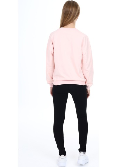 Toontoy Kız Çocuk 2'li Takım Baskılı Bisiklet Yaka Düşük Omuz Sweatshirt & Basic Düz Tayt Pudra Toontoy Kız Çocuk 2'li Takım Baskılı Bisiklet Yaka Düşük Omuz Sweatshirt & Basic Düz Tayt Pudra