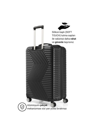 G&d Polo Suitcase Abs Siyah Büyük Boy Valiz 600.01-b
