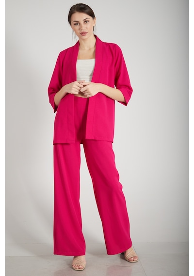 Feminist Fuşya Kimono Pantolon İkili Krep Takım 0106314.12 Fuşya