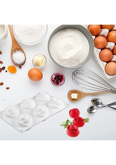 Gül Desenli Silikon Kek Pasta Sabun Ve Mum Kalıbı