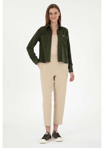 U.S. Polo Assn. Kadın Kum Harem Fit Kanvas Pantolon 50290902-VR085