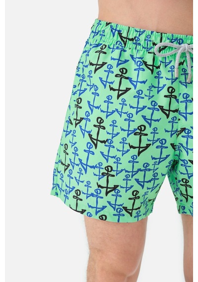 John Frank Anchor Desenli Hızlı Kuruyan Mayo Short Erkek Mayo Short Jfsssw35 Mint