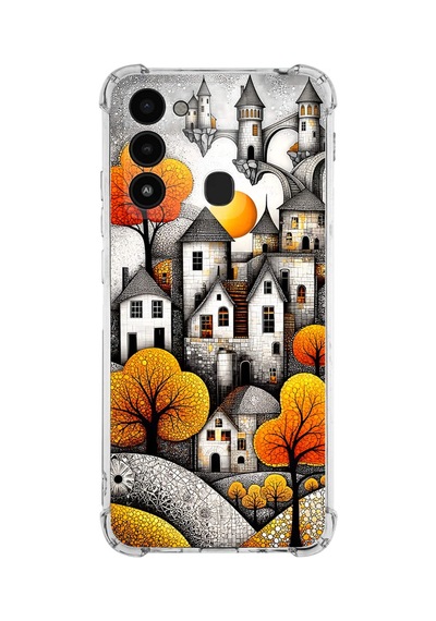 Printify Tecno Spark 8c İle Uyumlu Düşlerin Dansı Serisi Göçebe Şatolar Tasarımlı Uv Baskılı Köşe Korumalı Antişok Kılıf Şeffaf