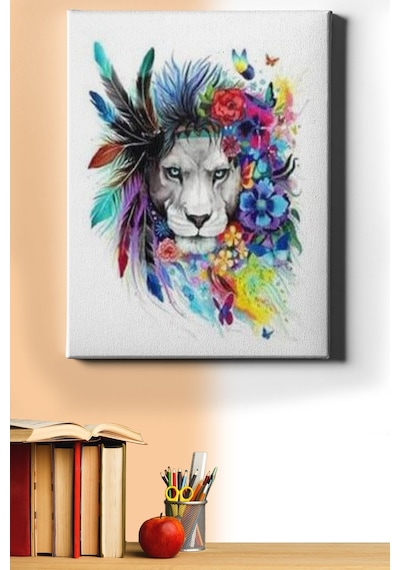 Webstyle Sayılarla Boyama Seti Kasnaklı Süslü Aslan 40 X 50 Cm