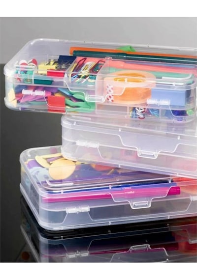 Şeffaf Plastik Bölmeli Çift Taraflı Hobi Dikiş Iğne Kutusu Düzenleyici Arduino Balıkçı Malzeme Saklama Organizer Şeffaf