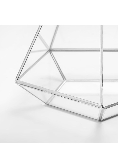 26x21x21cm Gümüş Geometrik Teraryum Cam Fanus Takı Aksesuar Çikolata Kutusu Diğer