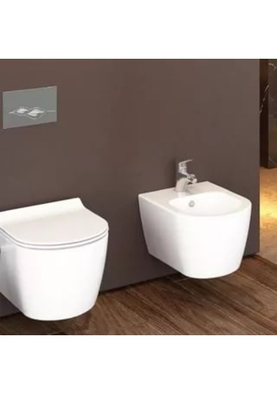 İdevit Alfa Kanalsız Rimless Asma Klozet ve Kapak Pp Soft