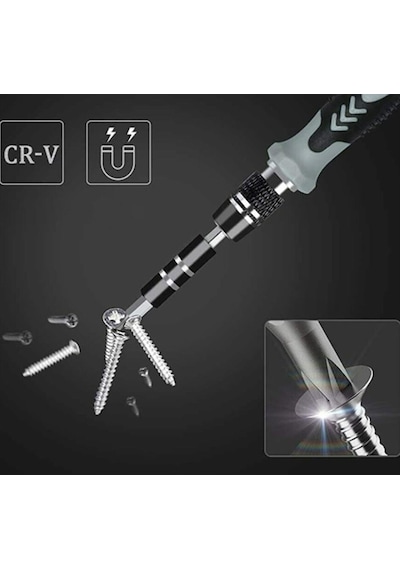 Zhltools 117 Parça Profosyonel Cep Telefonu Tablet Laptop Tornavida Tamir Seti Siyah