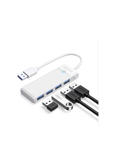 Orico 4 Portlu Usb 3.0 Yüksek Hızlı 5 Gbps Hub Çoklayıcı Beyaz