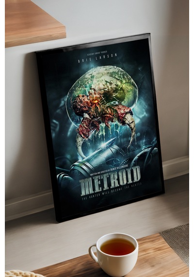 Metroid Siyah Ahşap Çerçeveli Poster, Dekoratif Oyun Duvar Tablosu