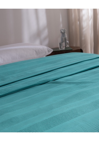 Madame Coco Mathilda Tek Kişilik Pamuklu Ecocell Düz Pike - Turkuaz 8684427307830 Çok Renkli