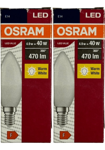 Osram 4,9w 40w 2700k Sarı Işık E14 Duylu Led Ampul 2 Adet