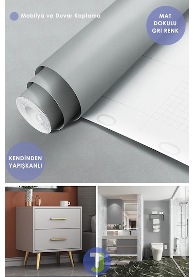 Technojet Kendinden Yapışkanlı Mat Renkli Mutfak Banyo Tezgah Duvar Dolap Ve Masa Kaplama 60cmx300cm 001