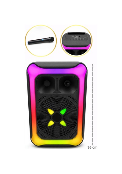 Torres Kts-2452 250w Karaoke Hoparlör Mikrofonlu Led Işıklı Bluetooth Taşınabilir Hoparlör - 7694813469371