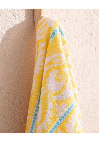 Madame Coco Herbert %100 Pamuk Plaj Havlusu - Turkuaz - 70x150 Cm Hvlu0000000226 Sarı