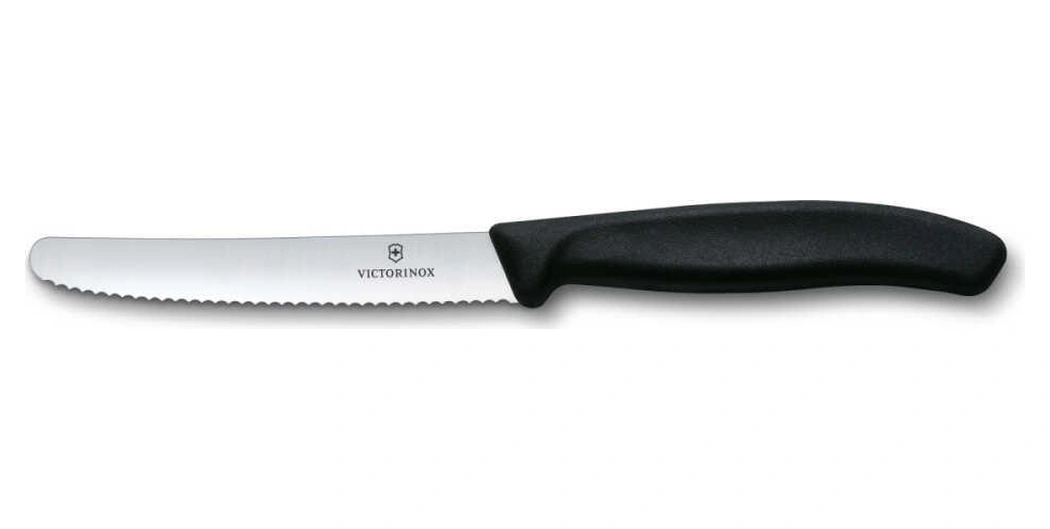 Victorinox 2li Set 11 Cm Tırtıklı - 8 Cm Düz Sebze Meyve Bıçağı Siyah