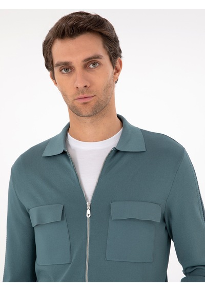 Cacharel Mint Regular Fit Tam Fermuarlı Triko Hırka