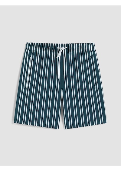Lcw Swımwear Petrol Kısa Boy Çizgili Erkek Deniz Şortu
