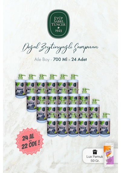 Eyüp Sabri Tuncer Doğal Zeytinyağlı Şampuan 24 Al 22 Öde 700 Ml Ve Pamuk