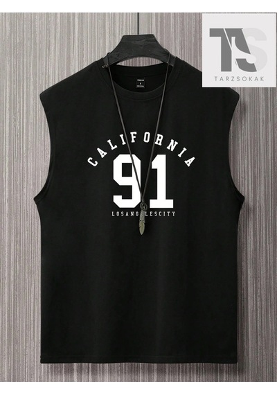 Startmore Erkek Pamuklu Harfli Grafik Tank Top Beyaz