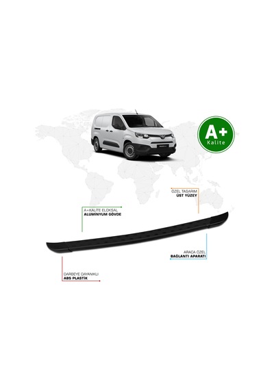 Toyota Proace City Panelvan Arka Basamak Uzun Şasi 2019 Model Ve Sonrası Trimline Siyah