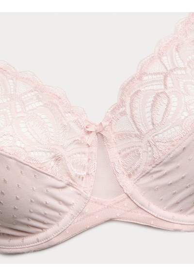 Marks & Spencer Dantelli Balenli Minimizer Sütyen T33005803 Pembe